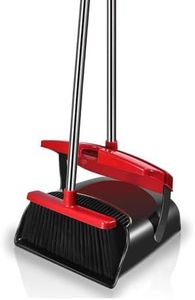 Best House Broom and Dustpan Set Long Handle Broom and Dustpan Set with Comb Teeth, Upright Sweeping Brush Set for Outdoor Indoor Kitchen Lobby Office Sweeping Pet Dog Hair