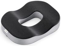 FOVERA Donut Pillow for Piles & Tailbone Pain | 2-Years Warranty | Orthopedic Memory Foam Donut Ring Seat Cushion for Office Chair & Car | Hemorrhoid, Coccyx, Post-Natal Relief (Black & Grey)