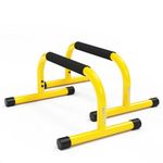 Lebert Fitness Parallette Bars Yellow – Push Up & Dip Bars for Calisthenics, Bodyweight Training, L-Sits & Handstands – Heavy Duty Steel with Non-Slip Foam Grips