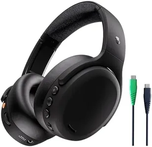 Skullcandy Crusher ANC 2 Over-Ear Noise Canceling Wireless Headphones with Sensory Bass, 50 Hr Battery, Skull-iQ, Alexa Enabled, Microphone, Works with Bluetooth Devices - True Black