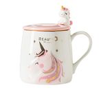 BigNoseDeer Unicorn Mug Cute Ceramic Coffee Mug with Lovely Unicorn Spoon, Morning Cup Novelty Coffee Tea Milk Christmas Mug Gift for Magic Unicorn Lovers Girls 380ML (BFF Unicorn)