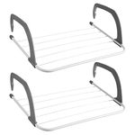 Rainberg 5 Bar Radiator Clothes Airer Rack, Foldable Clothes Airer with Adjustable Arms, Laundry Dryers Clothes, Hanging Drying Rack Airer (Pack of 2)