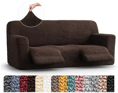 PAULATO BY GA.I.CO. Recliner Sofa Cover - Recliner Couch Cover - Recliner Slipcover - Soft Slipcover - 1-Piece Form Fit Stretch Furniture Protector - Microfibra Collection - Dark Brown (Couch Cover)