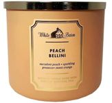 Bath and Body Works, White Barn 3-Wick Candle w/Essential Oils - 14.5 oz - 2021 Core Scents! (Peach Bellini)