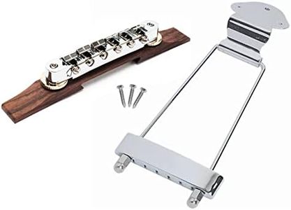 Jiayouy Archtop Guitar Bridge Rosewood 6 String Bridge & Tailpiece Trapeze for Jazz Archtop Electric Guitars Accessory 2Pcs