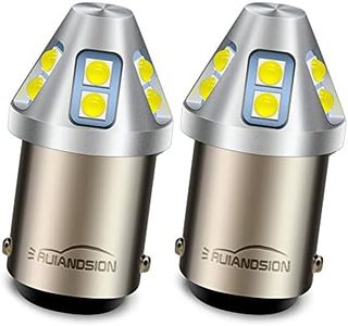 Ruiandsion 2pcs BA15D LED Bulbs White 1004 1076 1130 1142 1176 LED Light Bulbs 10-60V 3030 10SMD LED Chipsets Replacement for RV Car Camper Tail Boat Interior Lights, Non-Polarity