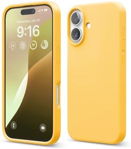 elago Premium Liquid Silicone Case Compatible with iPhone 16 Case, Full Body Protective Cover, Shockproof, Slim Phone Case, Anti-Scratch Soft Microfiber Lining, 6.1 inch (Sunshine)