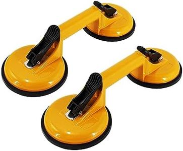 HFS(R) 2PC Glass Suction Cups Heavy Duty Aluminum Vacuum Plate Handle Glass Holder Hooks to Lift Glass, Window, Tiles, Mirror, Granite, Gripper Sucker Plate, Dent Puller