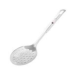 TIARA - 1Pc Pride Skimmer 12 inch (30cm Length) Stainless Steel Serving Jhara Heavy Guage Food Grade 1.4mm Thickness Chamcha Jhara for Cooking Puri Fry Strainer