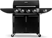 Premium Plus 4+1 Gas Burner Grill BBQ Barbecue Propane Patio Storage incl. Side Burner, Hose & Regulator and Cover