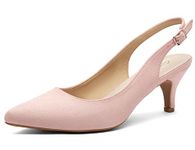 Greatonu Women's Pointed Toe Slingback Dress Court Shoes, Light Pink - 6 UK