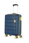 Kamiliant American Tourister Harrier Zing 56 Cms Small Cabin (Pp) Hard Sided 8 Wheels Spinner Luggage/Suitcase/Trolley Bag (Navy) (Double Wheel), Blue