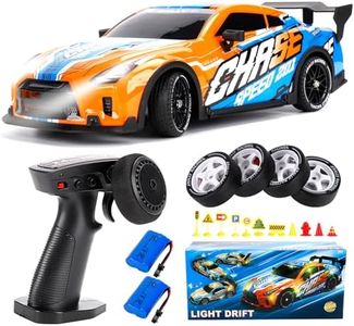 JONRRYIN Drift Remote Controlled Car, RC Drift Car, 4WD Remote Control Racing Car in 1:14 Scale with Drift Function, LED Lights, 25 km/h, Toy Car for Adults and Children from 8 Years Older