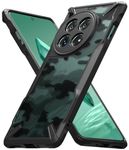 Ringke Fusion-X [Military Design] Compatible with OnePlus 12 Case, Camouflage Hard Back Heavy Duty Shockproof Advanced Protective Bumper Cover - Camo Black