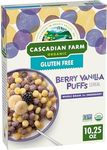 Cascadian Farm Organic Berry Vanilla Puffs Cereal, Gluten Free, 10.25 oz