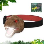 Nitigo Dinosaur Headlamp for Kids Flashlight Led Headlights Roar & Silent Mode, T-Rex Dinosaur Toys, Camping Gear, Gifts for Boys Girls Adults