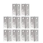 KINDPMA 10pcs Butt Hinges 50mm Hinges Small Hinges Stainless Steel Door Hinges Internal Cabinet Hinges Cupboard Hinges for Wood Box Crates Storage Doors Light Project DIY 6 Mounting Holes Silver