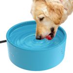 Heated Pet Bowl - KOKOPRO 3.2L for Dogs Cats, Heated Pets Bowl, Outdoor Water Bowl for Rabbit Chicken Duck Squirrel, 108 Ounces 30 Watts Feral Cat Feeding Station (Lake Blue) (Lake Blue)