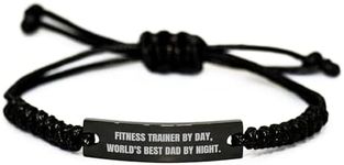 CUCOLUS Fitness Trainer By Day, Rope Warrior By Night, Christmas Unique Gifts for Fitness Trainers, Adjustable Rope Bracelet, Engraved Fitness Trainer Quote