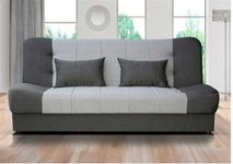 RestNest CLICK CLACK SOFABED- Sofa Bed with Fabric Upholstery and Transformable Seating Solution for Guests, Space Optimization- Design with Hidden Storage (Grey/Dark-Grey)