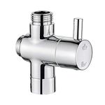 Ibergrif 3 Way Shower Arm Diverter Valve G1/2" Brass Shower Splitter Shower Valve for Hand Held Showerhead/Fixed Spray Head Chrome M92202