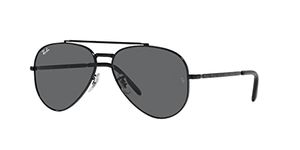 Ray-Ban RB3625 New Aviator Pilot Sunglasses, Black/Dark Grey, 58 mm