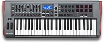 Novation Impulse 49 Keys USB bus-powered MIDI Controller Keyboard – Robust, ultra-responsive, full-size piano keyboard with aftertouch and velocity-sensitive pads – works on Mac or Windows