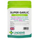 Lindens Super Garlic 6000mg High Strength Capsules | 120 Pack | High potency odourless Garlic Extract, equivalent to 6000mg garlic clove in each one a day capsule, standardised to provide 4200_g allicin