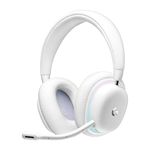 Logitech G735 Wireless Gaming Headset, Customizable LIGHTSYNC RGB Lighting, LIGHTSPEED, Bluetooth, 3.5 MM Aux Compatible with PC, Mobile Devices, Detachable Mic - White Mist