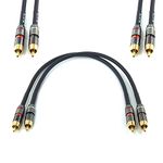 Suanqi RCA to RCA Cable 1ft Stereo Audio Cable,1rca to 1rca Cable Short Apply to with Speaker, AMP, Turntable, Receiver, Home Theater, Subwoofer, Double Shielded 2Pack.