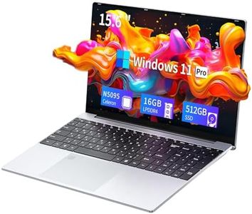 Wexultor PC Portátile 15.6", Windows 11 Ordenador Portatil 16GB RAM LPDDR4 512GB SSD, Celeron N5095 Processor, Portátile con Desbloqueo de Huellas Dactilares, BT4.2+USB3.0+Mini-HDMI