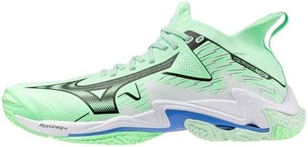 Mizuno Wave Lightning Neo 3 Volleyball Shoe | Unisex Indoor Court Shoe | Neo Mint/White | US Men's 10 | US Women's 11.5