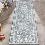 Cekene Runner Rugs for Hallway 2’x5’ Non Slip Washable Kitchen Rug Runner with Rubber Backing Grey Laundry Room Rug Non Shedding Floor Carpet Runner for Entryway Bedroom Bathroom Kid’s Room