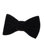 REDEEM Men's Regular Shape Velvet Bow Tie in Wine Color (Black)