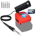 Soldering Iron Station for Milwaukee M18 18V Battery,Cordless Soldering Iron Kit with Digital LCD Display,USB&Type-C,°C/ºF Conversion, Calibration Support for DIY, Appliance Repair(Tool Only)
