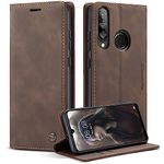 Cracedily for Huawei P30 Lite Case, Flip Wallet Leather Case with Card Holder Magnetic Closure Shockproof Kickstand Protective Phone Cases Cover for Huawei P30 Lite,Coffee