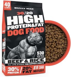 Bully Max Dry Dog Food for Adults & Puppies - High Protein & Fat for Muscle & Weight Gain - High Performance Dog Food Supplements - Small & Large Breed Dogs (530 Calories Per Cup), Beef, 40lb Bag