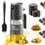 Fuwnvuwn Oil Spray Bottle, 250 ml Olive Oil Spray Bottle with Oil Brush, Oil Sprayer for Cooking, Air Fryer Oil Spray Bottle, Oil Sprayer for Kitchen, Salad, Frying, BBQ