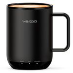 Vsitoo S3 Plus 14oz Self Heating Coffee Mug with Auto-Sensing AI - Smart Rechargeable Heated Mug, Temperature Control 120-150℉, IPX7 Waterproof, Coffee Warmer Gift for Women Men - Black
