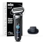 Braun Electric Shaver for Men, Series 7 7120s, Wet & Dry Shave, Turbo & Gentle Shaving Modes, Waterproof Foil Shaver, Engineered in Germany, with Precision Trimmer, Space Grey