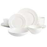 Gibson Elite 99845.16RM Dinnerware Set, 16 Pc, White Embossed Bone China