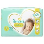 Pampers Diaper Size 0 (<3 kg), Premium Care Diapers, 30 Pcs, Best Comfort and Sensitive Skin Protection from Pampers