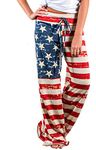 Elsofer 4th of July Pants for Women July 4th Womens Clothing Ladies USA American Flag Print Patriotic Casual Pants (Tag L (US 8), Red)