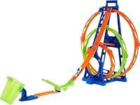 Hot Wheels Toy Car Track Set Triple Loop Kit, 3 Loops & Connects to Other Sets, Includes 1:64 Scale Car (Amazon Exclusive)