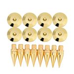 Speaker Spikes, ASHATA Speaker Feet 8 Pairs 6 x 36MM Copper Speaker Spike Isolation Stand + Base Pad Feet Mat Also for Amplifier CD DVD Player Turntable Recorder Chassis Instrument, etc.