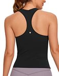 CRZ YOGA Butterluxe Racerback Gym Vest Top for Women Sleeveless Sport Tank Tops Summer Yoga Fitness Shirts Comfort Camisole Black 12