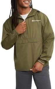 Champion Men's Jacket, Stadium Packable Wind and Water Resistant Jacket (Reg. Or Big & Tall), Cargo Olive Small Script, XX-Large