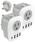 2 Pack South Africa Plug Adapter,VINTAR Type M Power Adapter with 1 USB C,2 American Outlets and 3 USB Ports,6 in 1 International Power Adapter for Canada to South Africa,Botswana,Namibia,Nepal