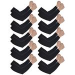 ASTER 10Pairs Arm Sleeves for Men Sun UV Protection Cooling Sleeves Compression Arm Sleeve for Women Tattoo Cover Up Sleeves for Basketball Running Cycling (10Pair Black)