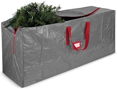 Zober Christmas Tree Storage Bag - Fits 9 Ft Artificial Trees - Plastic, Waterproof Christmas Tree Bag - Strong, Durable Handles - Labeling Card Slot - Gray